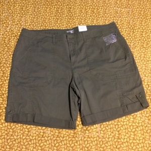 Olive green cargo shorts